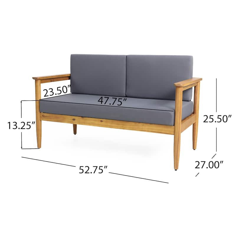 Magnolia Outdoor Acacia Wood Loveseat by Christopher Knight Home - 52.75" W x 27.00" D x 25.50" H