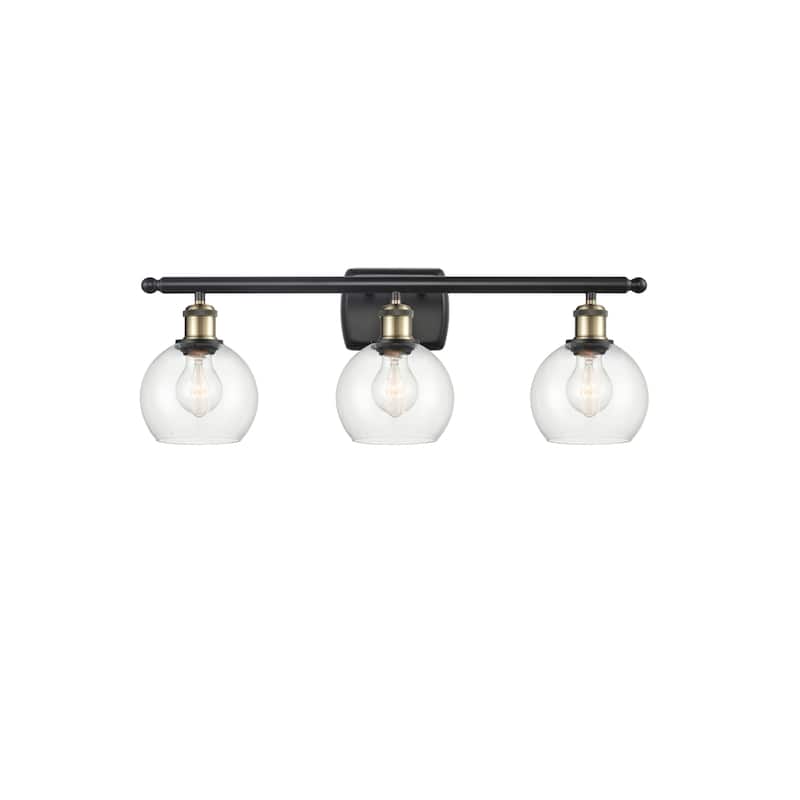 Innovations Lighting 516-3W-9-26 Athens Vanity Athens 3 Light 26" Wide - Black Antique Brass / Clear