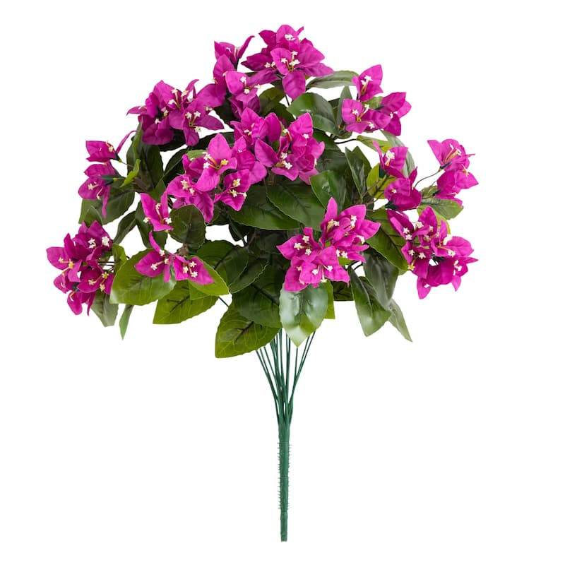 19-in UV Resistant Artificial Bougainvillea Bush - Set of 4