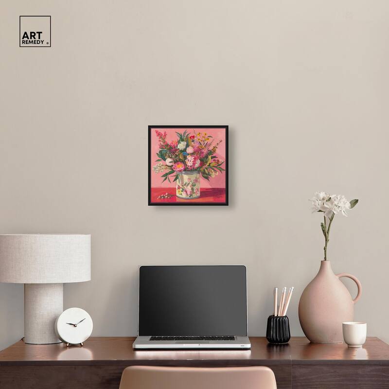 Pink Floral Tin Canvas by Art Remedy