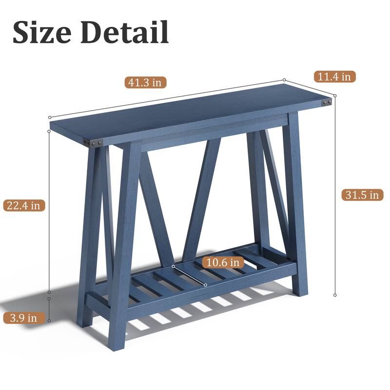 VredHom Console Table Sofa Table Entryway Table with Storage Shelf