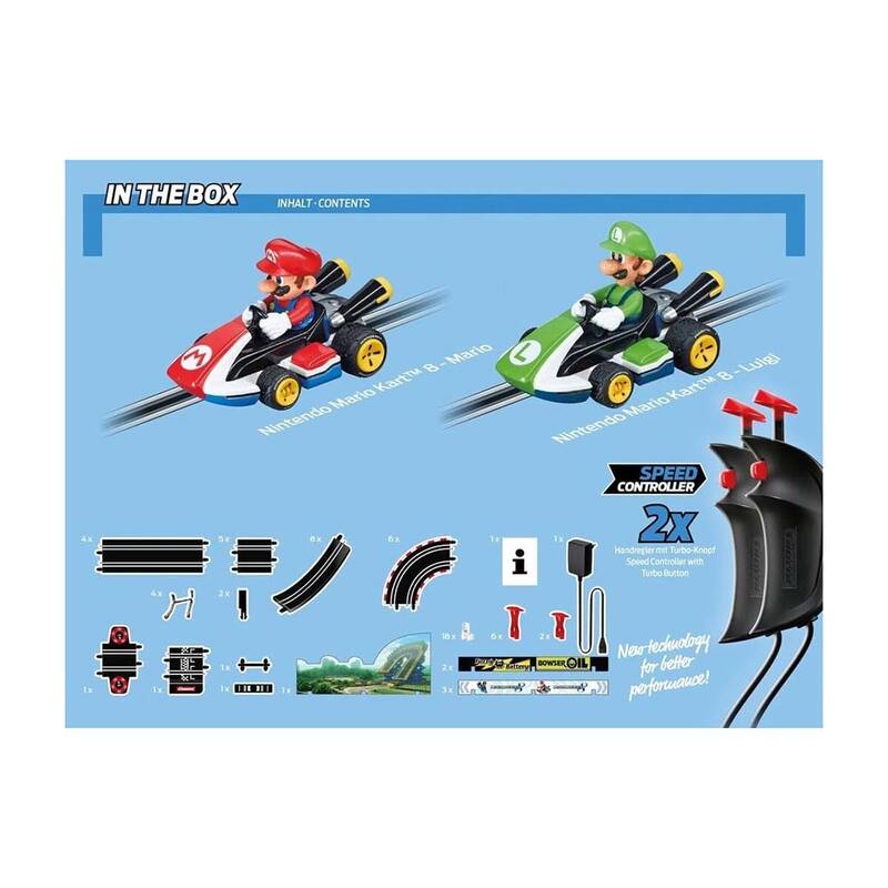 Kid's GO Electric Slot Car Racing Toy Race Track Set, Mario Kart, Age 6+