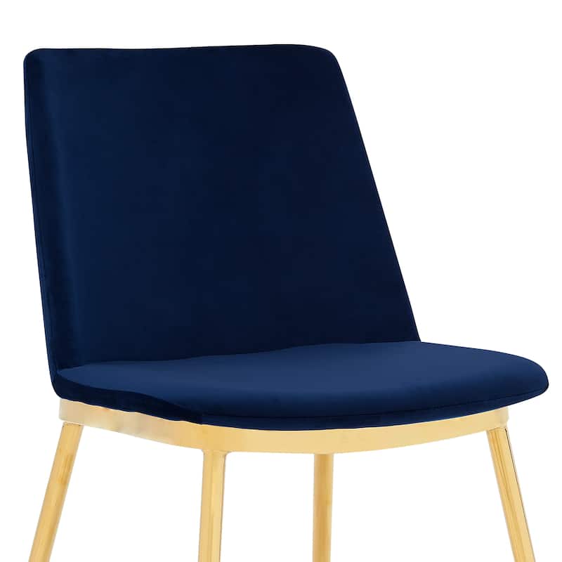 Messina Retro Velvet Dining Chairs with Gold Legs - Set of 2