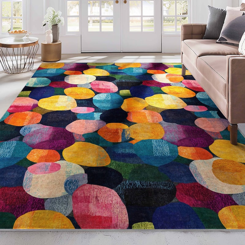 Well Woven Apollo Abstract Eclat Modern Bold Multicolor Low Pile Rug