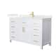 Option White / Giotto Quartz Top / Brushed Gold Hardware