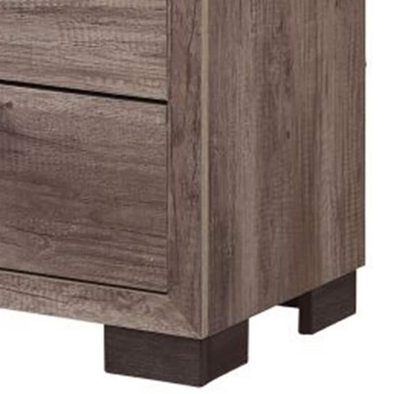 Rangley 47 Inch Tall Dresser Chest, Wood, 5 Drawers, Metal Handles, Brown