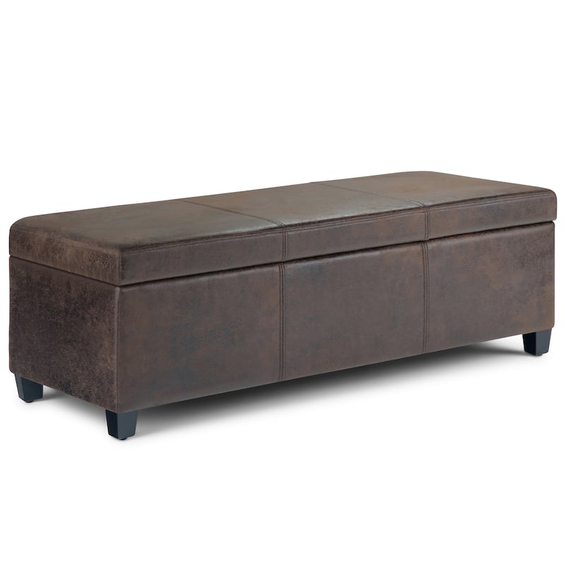 WYNDENHALL Franklin 48-in. Wide Contemporary Rectangular Storage Ottoman