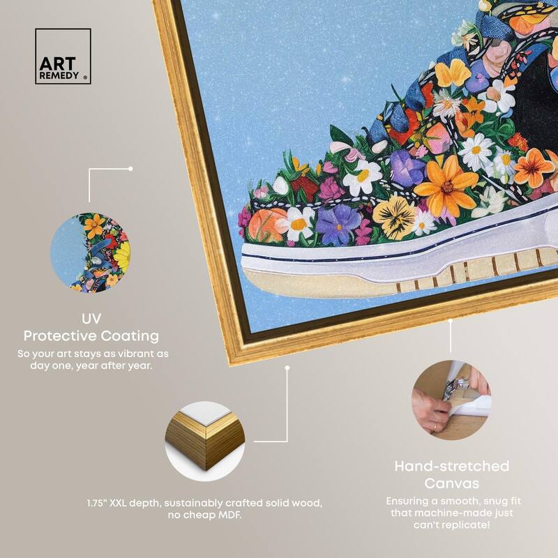 Blooming Floral Sneaker Canvas by Art Remedy