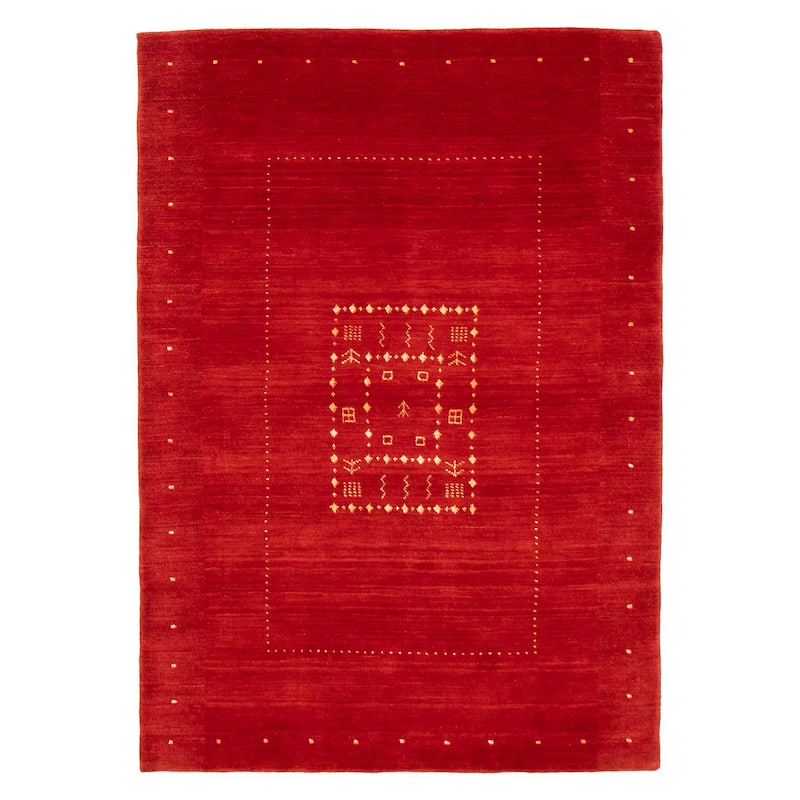 Kashkuli Gabbeh Red Rug 4'7" x 6'7" - 4'7 x 6'7 - Red - 4'7 x 6'7