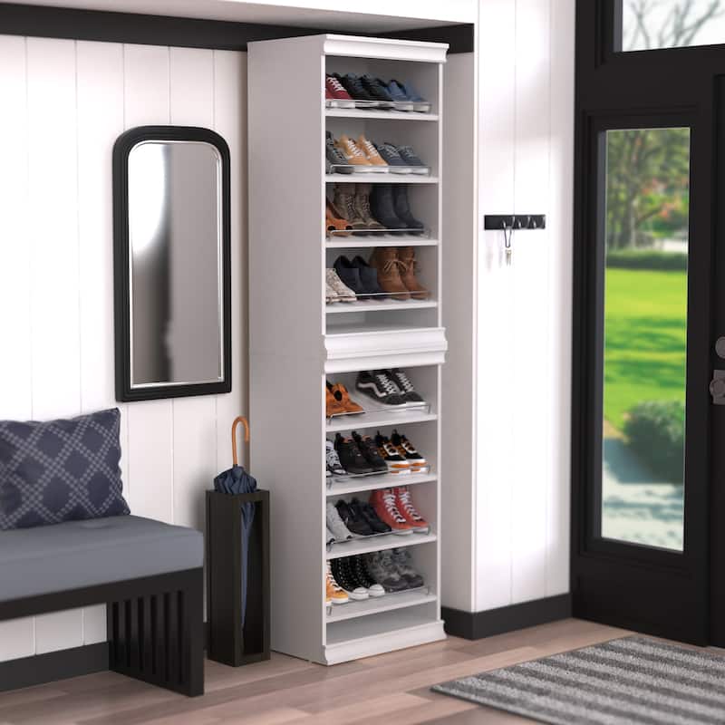 ClosetMaid Modular Storage 21.38-inch W 8-Shelf Shoe Tower Wood Closet System
