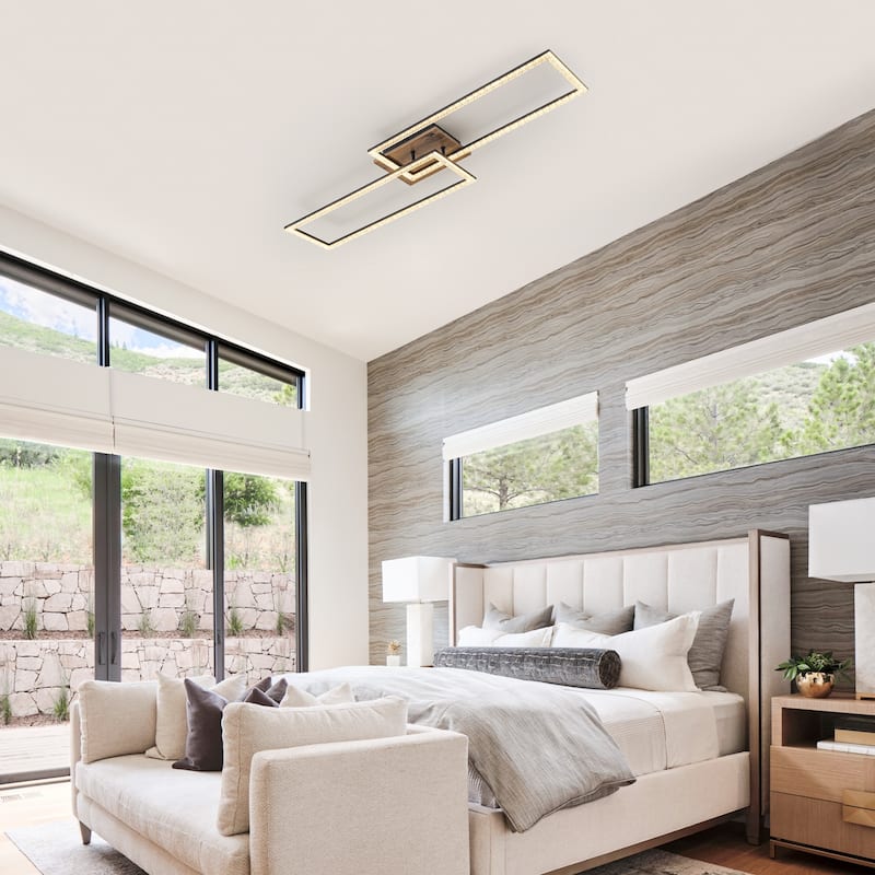 Dual Frame Rectangular Integrated LED Flush Mount Ceiling Light - Dia.40.55-in