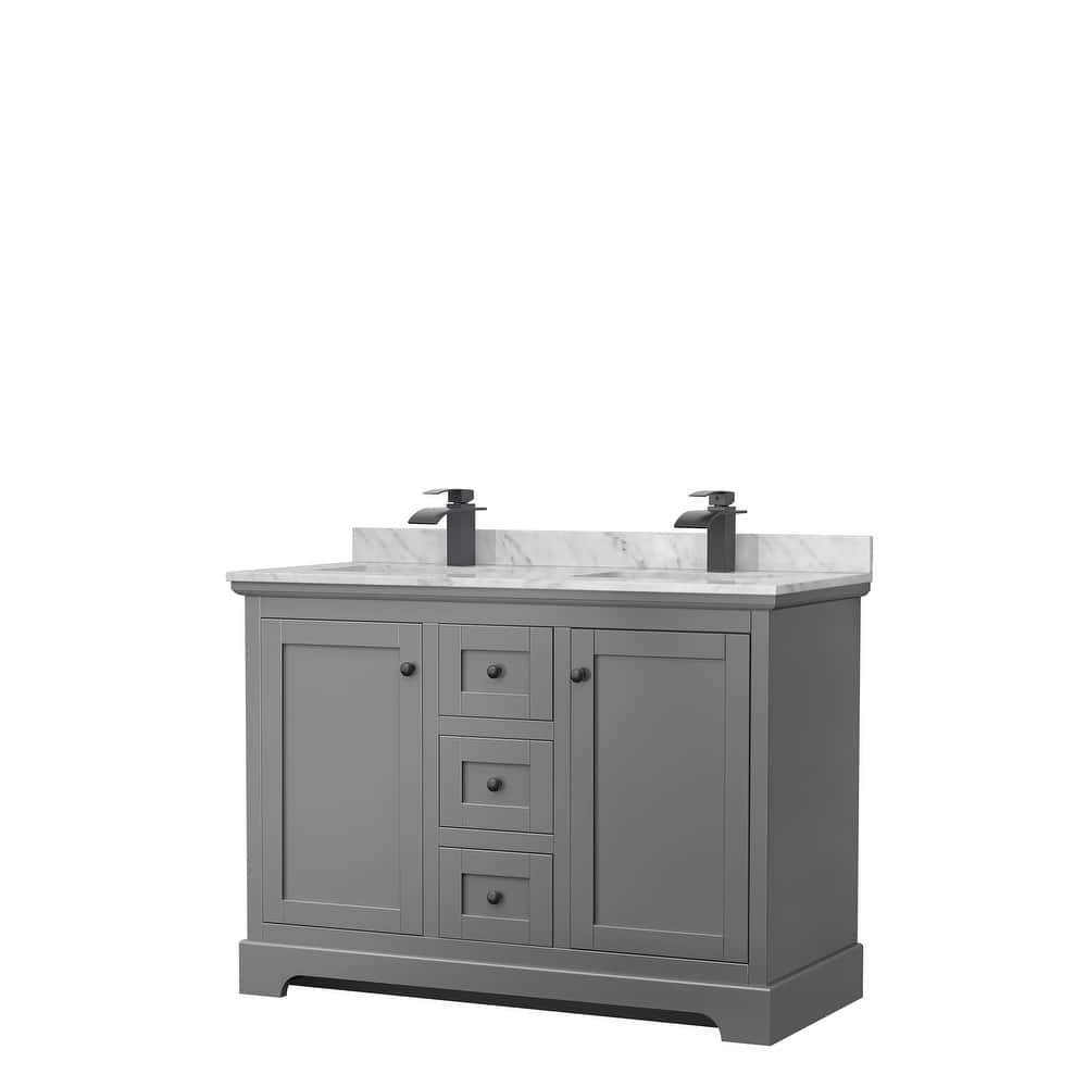 Avery 48-Inch Double Vanity Set with Square Sinks, No Mirror