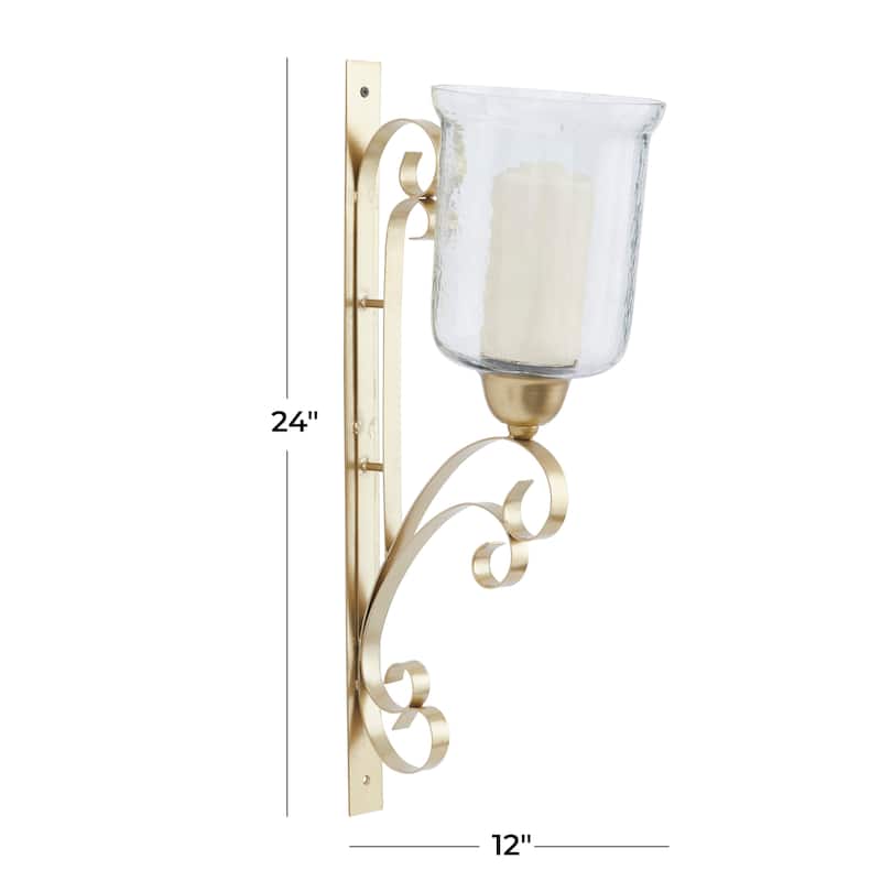 Sleek Metal Single Candle Wall Sconce - Gold, Silver, Black