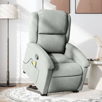 vidaXL Stand up Massage Recliner Chair Power Lift Wingback Armchair Velvet