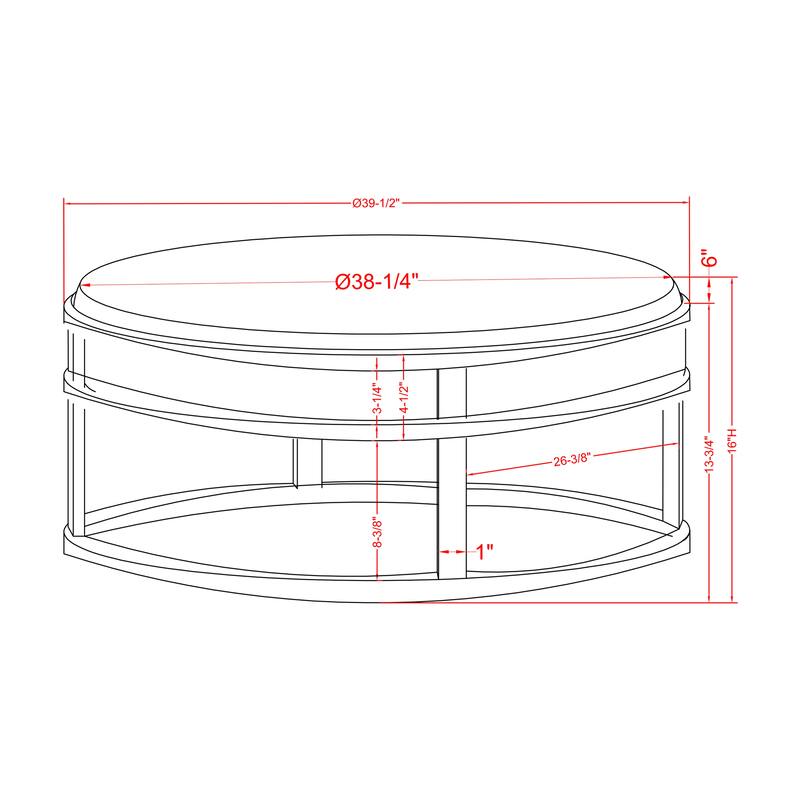 Chista Contemporary Round Fabric Ottoman with Cushion by Furniture of America