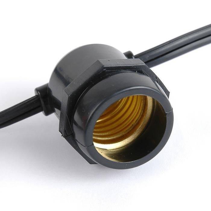 37.5 Foot S14 Edison Outdoor Patio String Lights, Market Lights