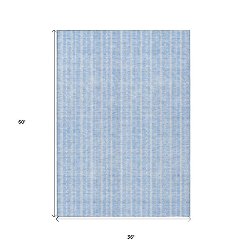 HomeRoots Striped Transitional Rectangle Outdoor Rug