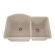 preview thumbnail 8 of 6, 32 Inch Lexicon Platinum Quartz Composite Drop-in Undermount Galaxy Beige Kitchen Sink LP-7030-B-SO - 20.5" W x 32" L x 10.25" H