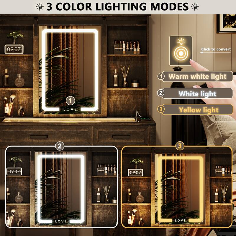 Makeup Vanity With Led Light and Outlets