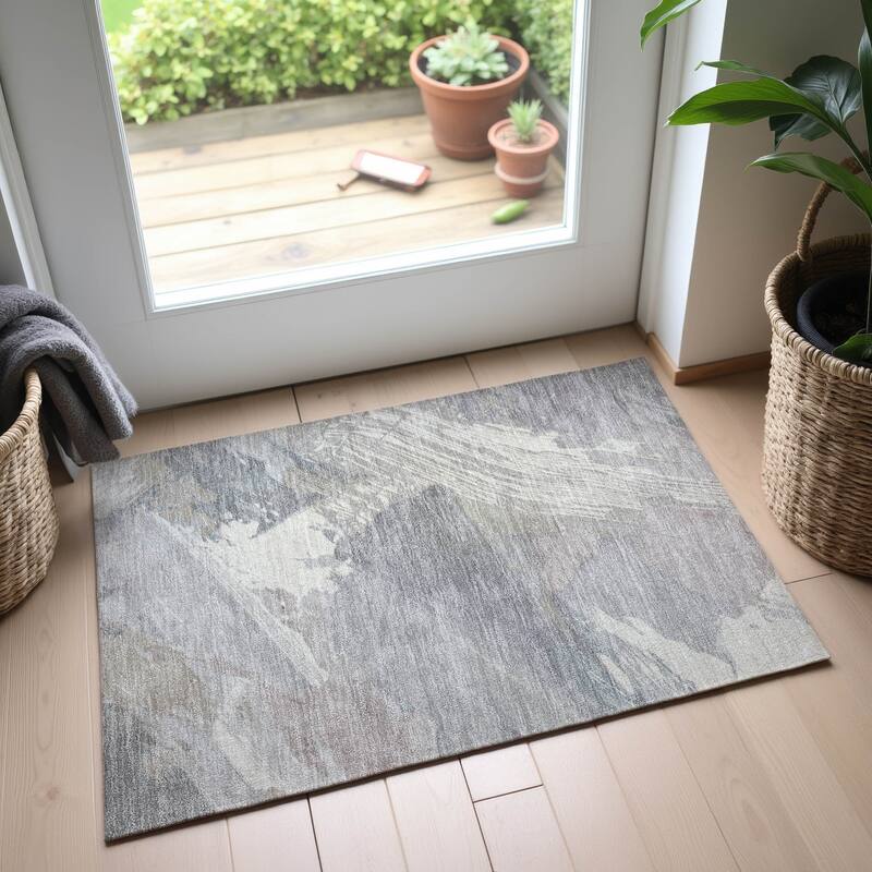 Premium Washable Super Soft Contemporary Brush Mayfield Rug - Putty - 1'8" x 2'6"