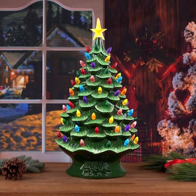 24" Nostalgic Ceramic Tree - Green