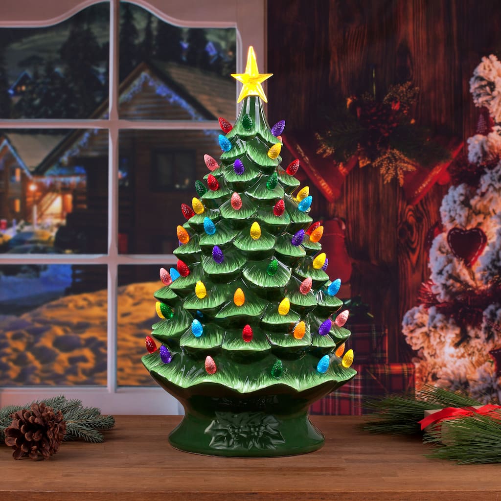 24" Nostalgic Ceramic Tree - Green