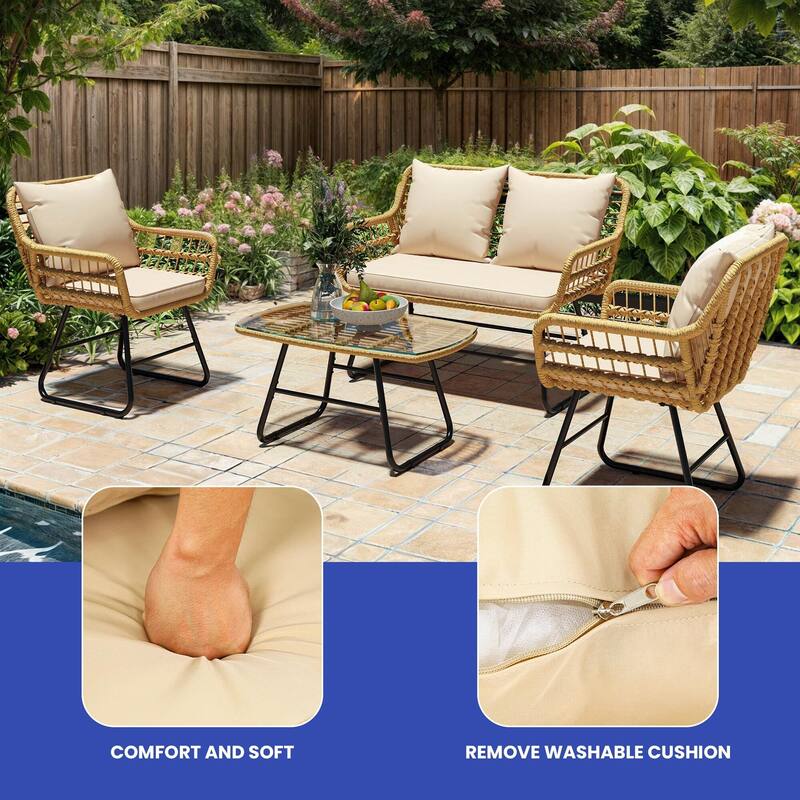 4 - Person Seating Group with Cushions