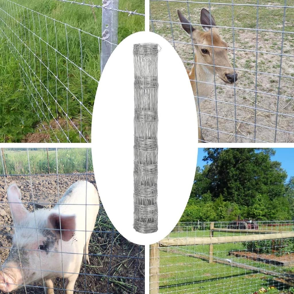 4FT X 164FT X 0.59IN Heavy Duty Galvanized Wire Fence for Garden & Yard - 4FT X 164FT X 0.59IN