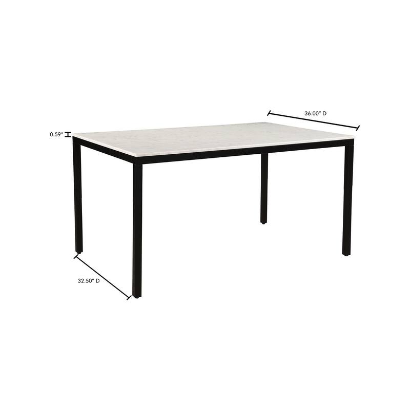 Aurelle Home Pariso Modern White Marble-Top Table - 60" W x 30" H x 36" D