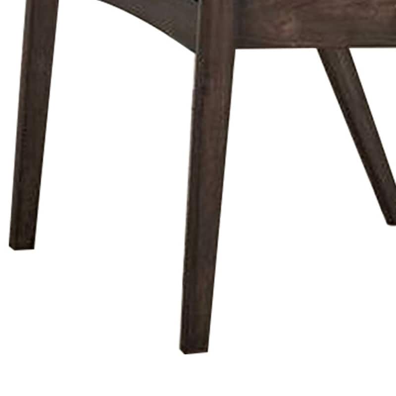 Brown/Gray Fabric Upholstered Wood Frame Dining Chair, Set of 2, Sturdy Dining Chair for Dining Rooms - 15.5