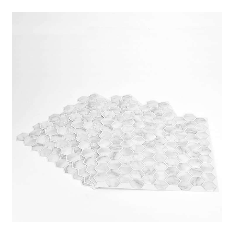 InHome Hexagon Marble Peel & Stick Backsplash Tiles