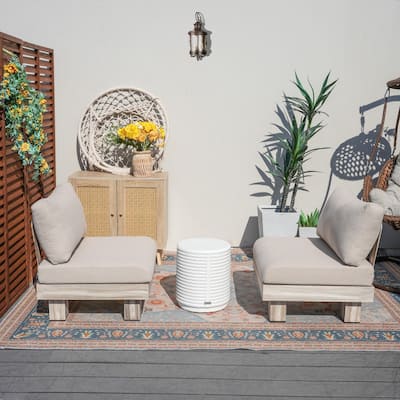 3-piece Outdoor Aluminum Sofa Set with Sponge-filled Cushion and Coffee Table