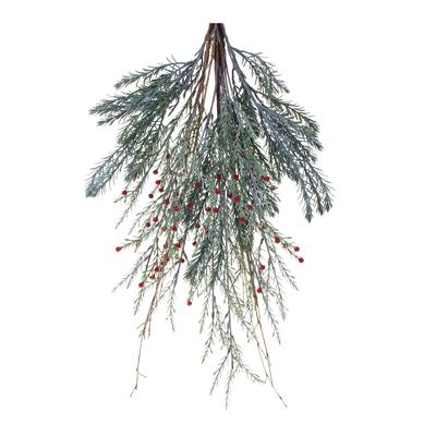 Mixed Pine Berry Swag 23.25"H - Green