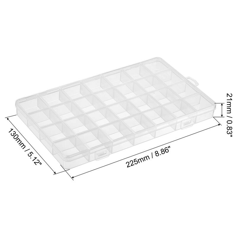 28 Grids Jewelry Organizer Box, 3pcs Clear Plastic Jewelry Boxes - 21mm