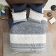 preview thumbnail 1 of 50, INK+IVY Mila 3 Piece Cotton Duvet Cover Set with Chenille Tufting Navy - King