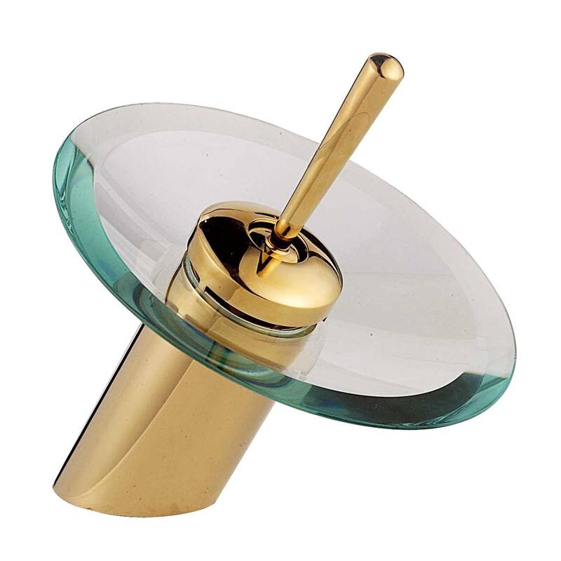 Waterfall Faucet Single Hole Brass 7" Clear Glass Renovators Supply