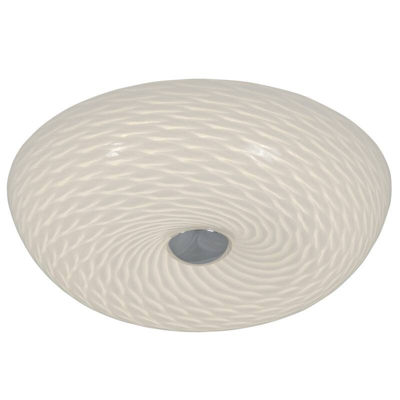 Varaluz Swirled Flush Mount - French Feather - 12"W x 3.75"H - Silver