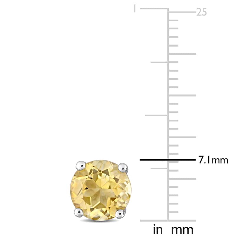 Miadora Citrine Birthstone Solitaire Stud Earrings in Sterling Silver