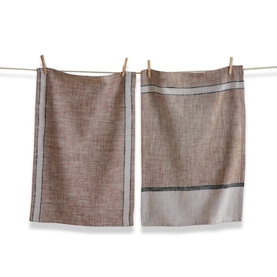 Nya Dishtowel Set of 2 Cotton Kitchen Towels Everyday Brown Multi Machine Wash 26x18 inches