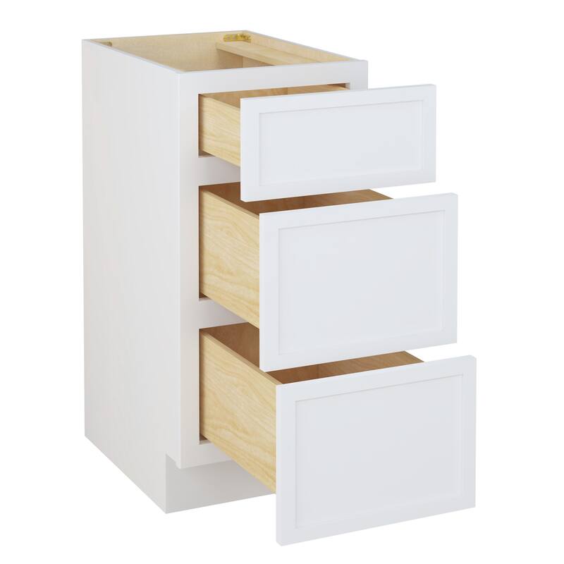 Vanity Art 15" Freestanding Single Base 3 Drawers Storage Cabinet