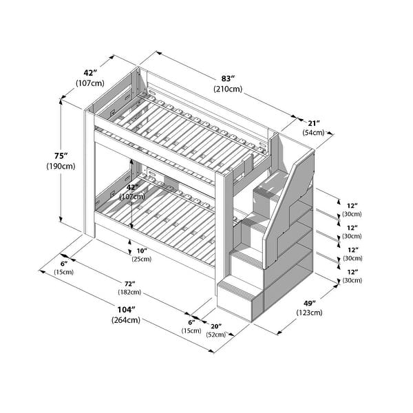 dimension image slide 0 of 2, Olympic Twin XL over Twin XL Bunk Bed