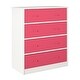 preview thumbnail 14 of 14, Ameriwood Home Mya Park Tall Dresser with 4 Fabric Bins White/Pink Bins
