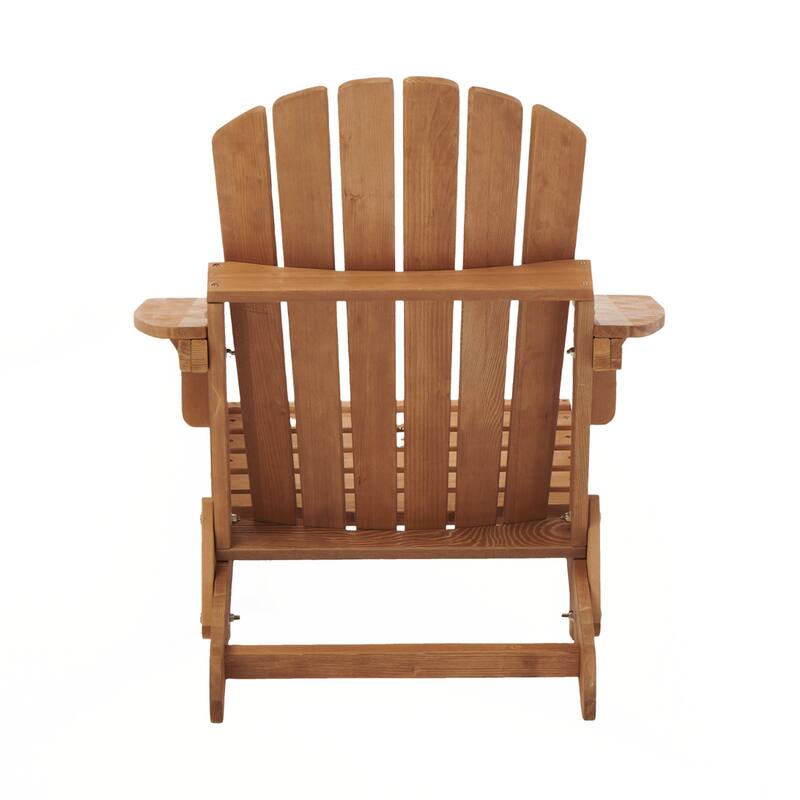 Wooden Outdoor Folding Adirondack Chair with Pre-Assembled BackRest & SeatBoard, Wood Patio Chair for Garden Backyard Porch