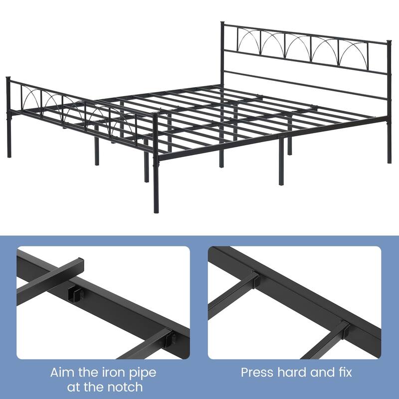 14 Inch Bed Frame with Headboard and Footboard