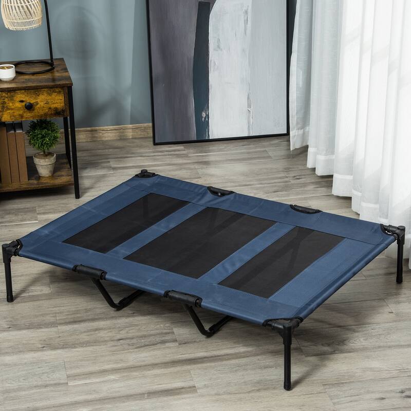 48" x 36" Breathable Elevated Dog Bed Portable Pet Cot,Raised Pet Bed w/ Carry Bag Metal Frame Breathable Mesh