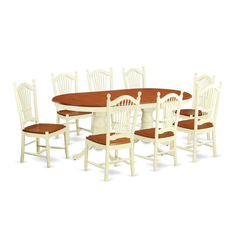 Kitchen Dinette Set with Chairs - Dining Table Set for 8 - Rubber Wood Table & Chairs