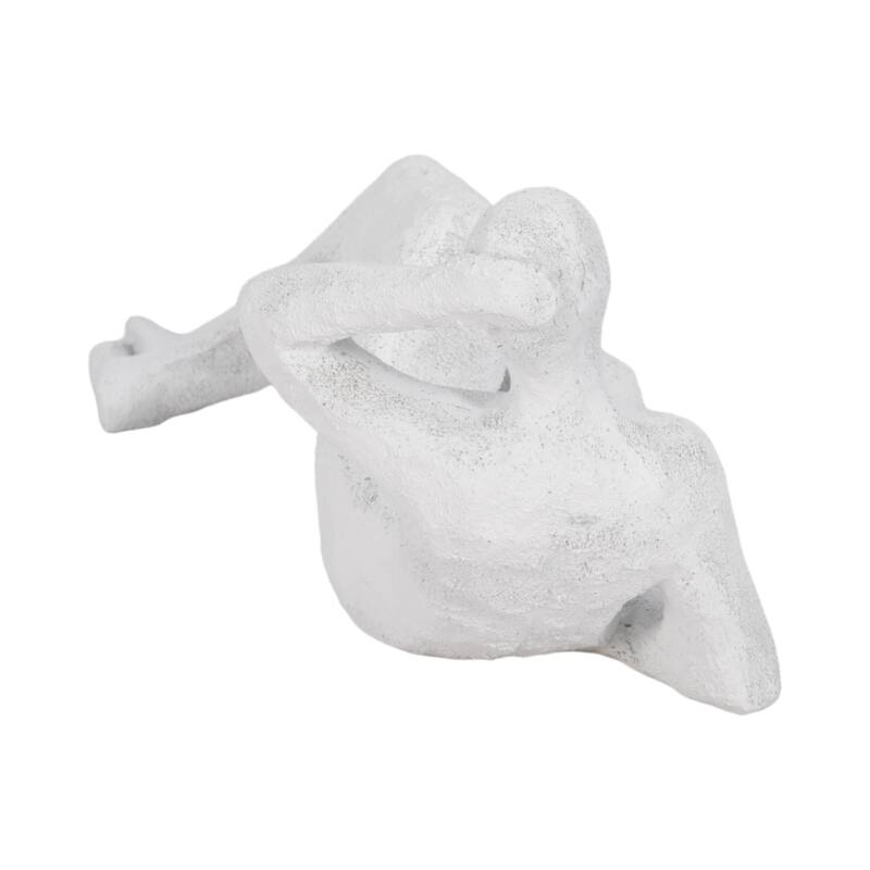 Sagebrook Home 11-Inch White Rough Texture Polyresin Figurine - 11" x 5" x 5"