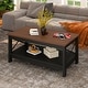 preview thumbnail 44 of 51, Moasis Farmhouse Coffee Table with Shelf, 2-Tier Center Table for Living Room