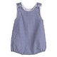 preview thumbnail 1 of 2, Classic Dark Blue Gingham Bubble Romper