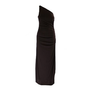 segal bu ruched shelli maxi laundry shoulder brown side dress